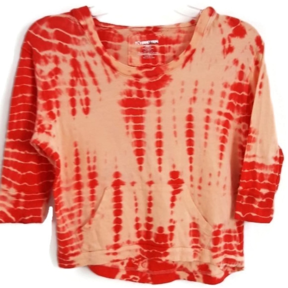 Hang Ten Sweatshirt Crop Hoodie Tie Dye M